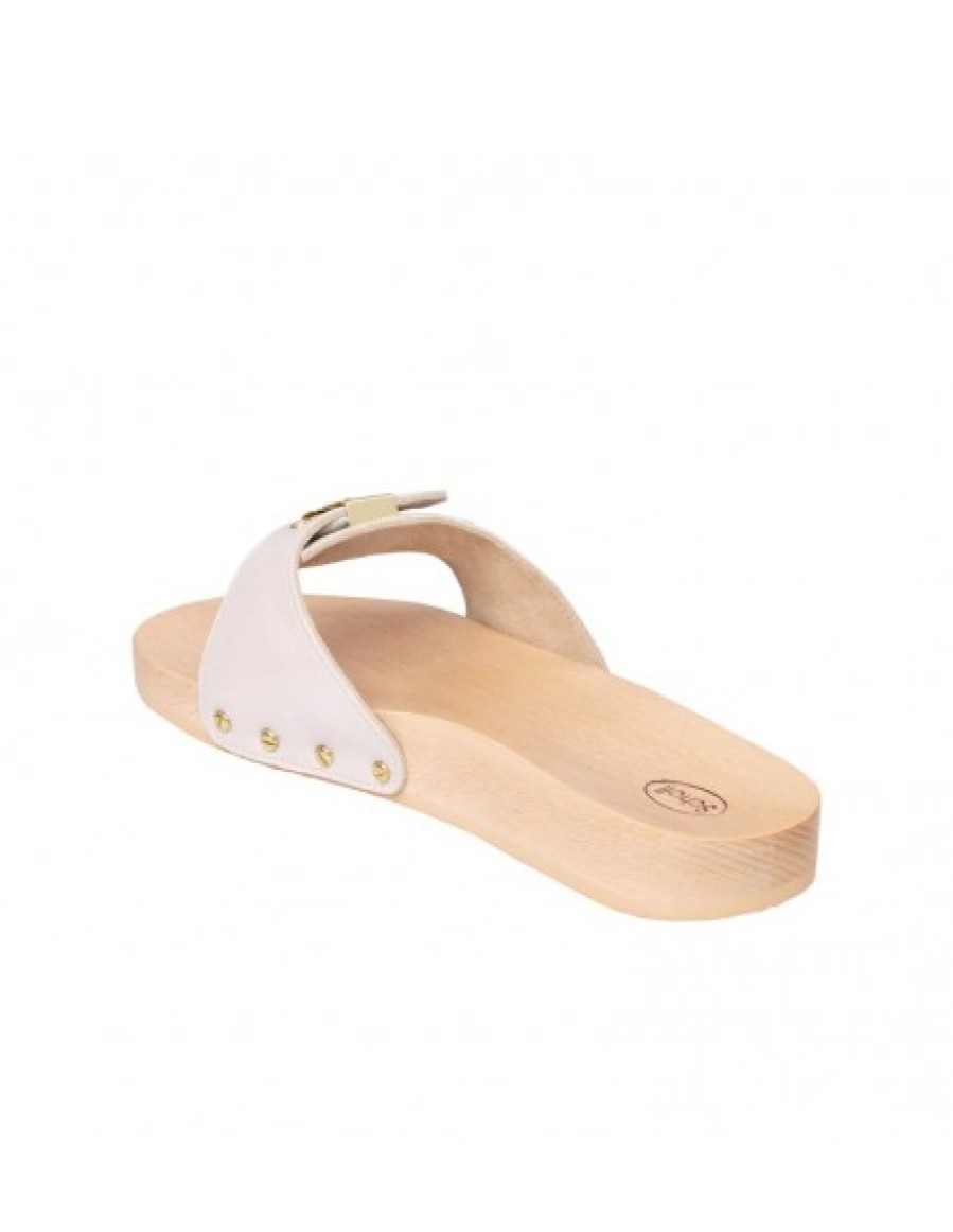 Femmes Scholl iconic | Pescura Flat Cuir Blanc